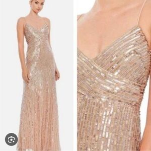 SEQUIN SPAGHETTI STRAP GOWN size 4 #10817